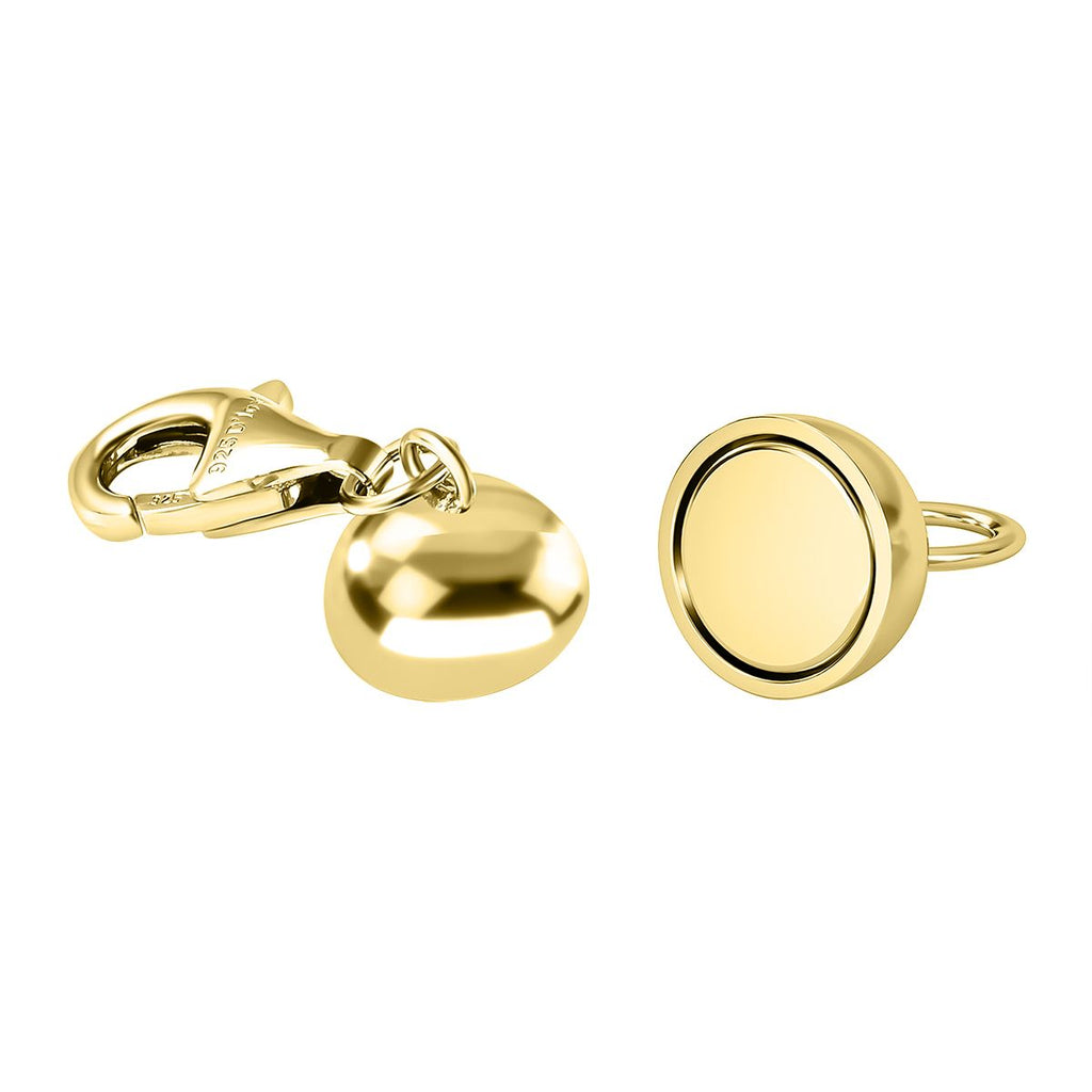 Round Shape Magnetic Lock with Lobster Clasp in Yellow Gold Plated Sterling Silver_8071901_2