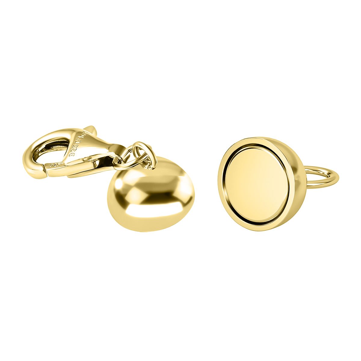 Round Shape Magnetic Lock with Lobster Clasp in Yellow Gold Plated Sterling Silver 8071901 3