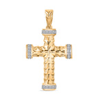 Luxuriant Diamond Lab Grown Diamond (SI-G/H) Cross Pendant in 18K Vermeil Yellow Gold Plated Sterling Silver_8072154