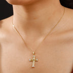 Luxuriant Diamond Lab Grown Diamond (SI-G/H) Cross Pendant in 18K Vermeil Yellow Gold Plated Sterling Silver_8072154_1