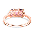 Natural Radiant Ember Garnet & White Diamond Ring in 18K Vermeil Rose Gold Plated Sterling Silver 2.18 Ct._8074648_4