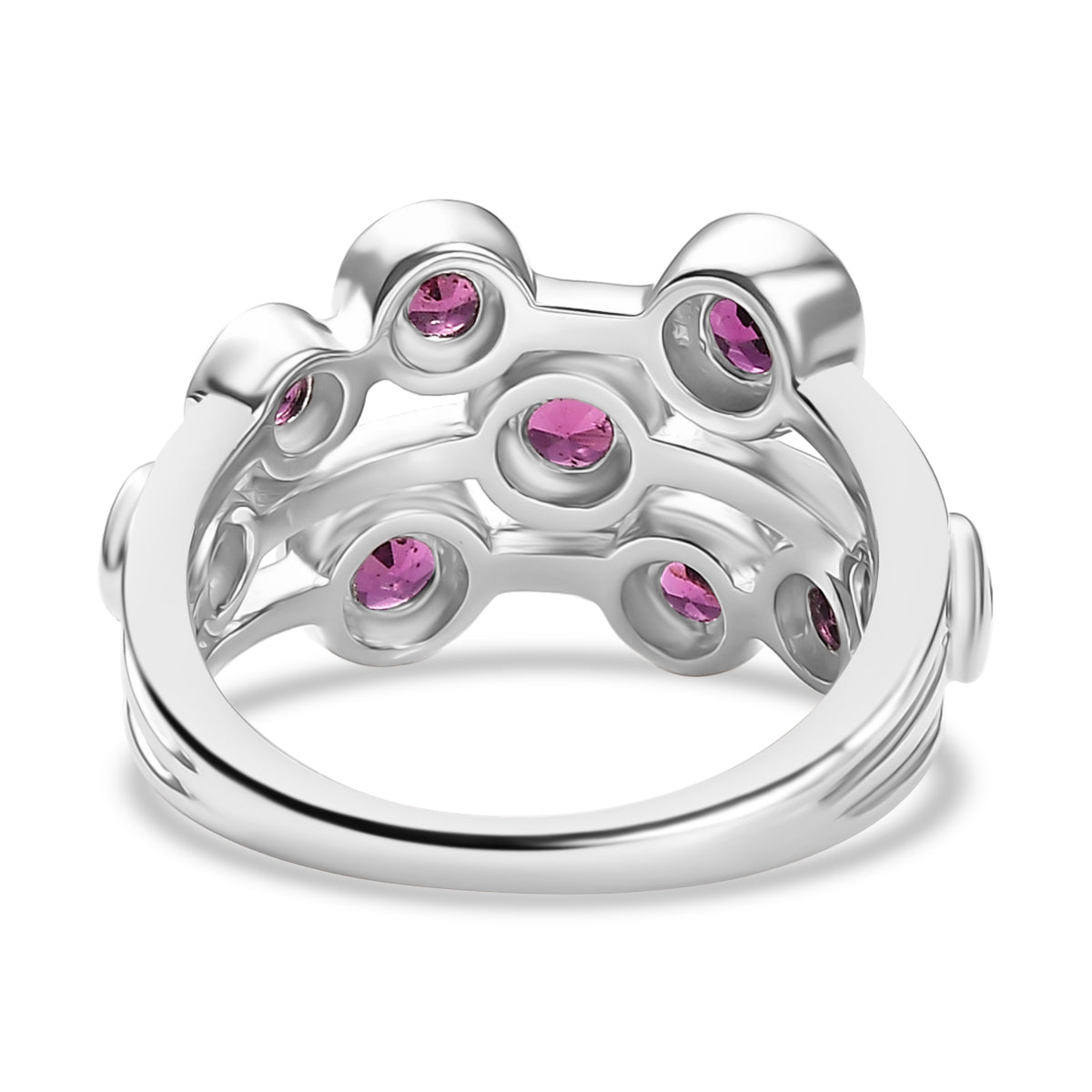 Radiant Ember Garnet Bubble Ring in Rhodium Overlay Sterling Silver 2.18 Ct. 8074663 5