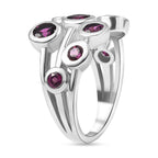 Radiant Ember Garnet Cluster Ring in Rhodium Overlay Sterling Silver 2.18 Ct._8074665_3