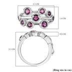 Radiant Ember Garnet Cluster Ring in Rhodium Overlay Sterling Silver 2.18 Ct._8074665_5