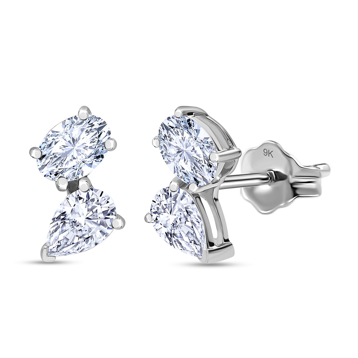 THE TOI ET MOI LUXURIANT 1 Ct. Lab Grown Diamond Earring in 9K White Gold, SGL Certified 8075034 0
