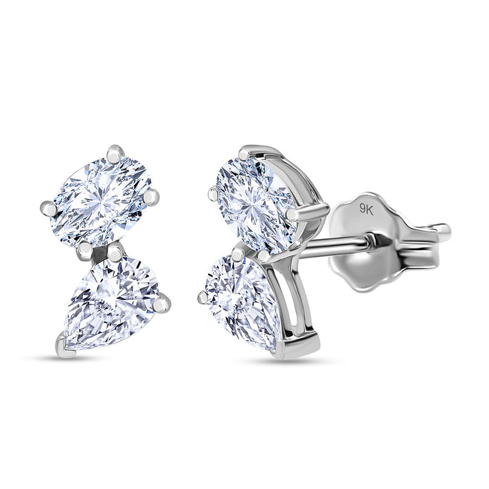 THE TOI ET MOI LUXURIANT 1 Ct. Lab Grown Diamond Earring in 9K White Gold, SGL Certified 8075034 1