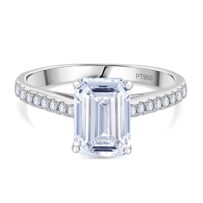 Luxuriant Diamond 950 Platinum IGI Certified (VS2-G) Lab Grown Diamond Ring in Emerald Cut 3.00 Ct. 8075139 1
