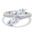 Luxuriant 950 Platinum IGI Certified (VS/E-F) Lab Grown Diamond Bypass Ring 2.17 Ct._8075146