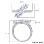 Luxuriant 950 Platinum IGI Certified (VS/E-F) Lab Grown Diamond Bypass Ring 2.17 Ct._8075146_5