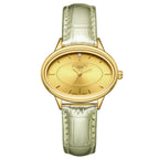 GAMAGES OF LONDON Limited Edition Hand Assembled Swiss Quartz Movement Serene Diamond Ladies Watch with Leather Strap in Gold Champagne_8075391