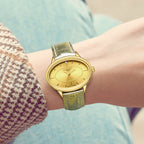 GAMAGES OF LONDON Limited Edition Hand Assembled Swiss Quartz Movement Serene Diamond Ladies Watch with Leather Strap in Gold Champagne_8075391_2