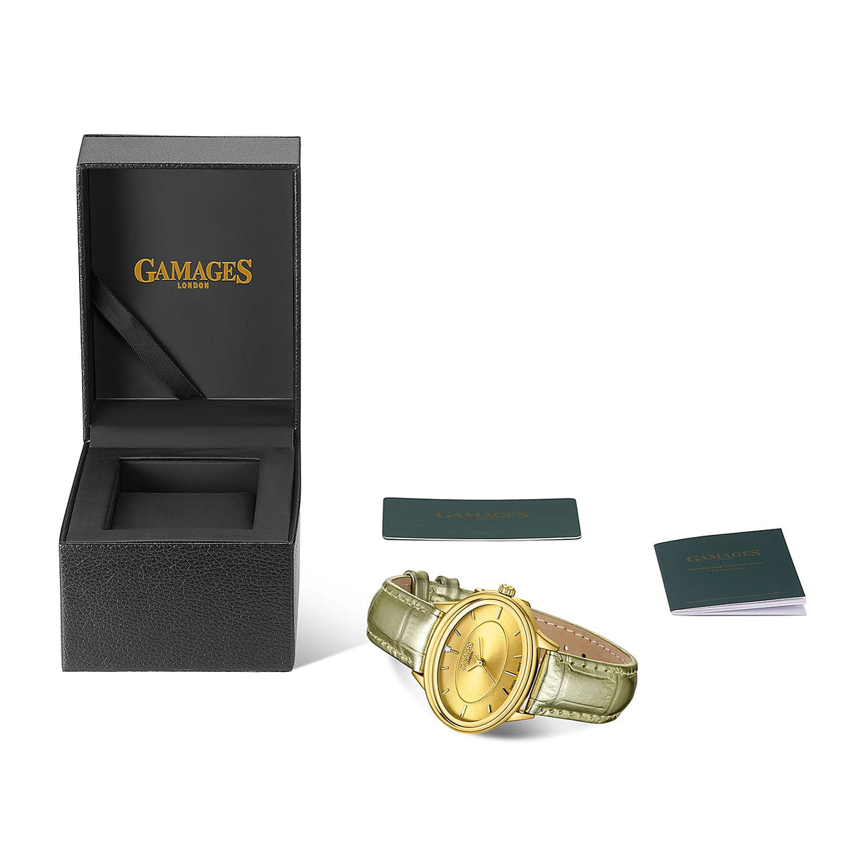 GAMAGES OF LONDON Limited Edition Hand Assembled Swiss Quartz Movement Serene Diamond Ladies Watch with Leather Strap in Gold Champagne V32519671 5