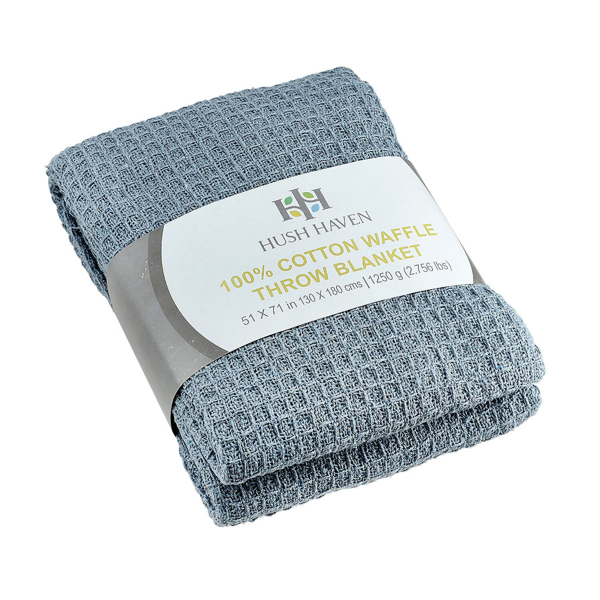 Home Smart 100% Cotton Waffle Throw Blanket with Fringes (180x130 cm) - Grey 8076553 8