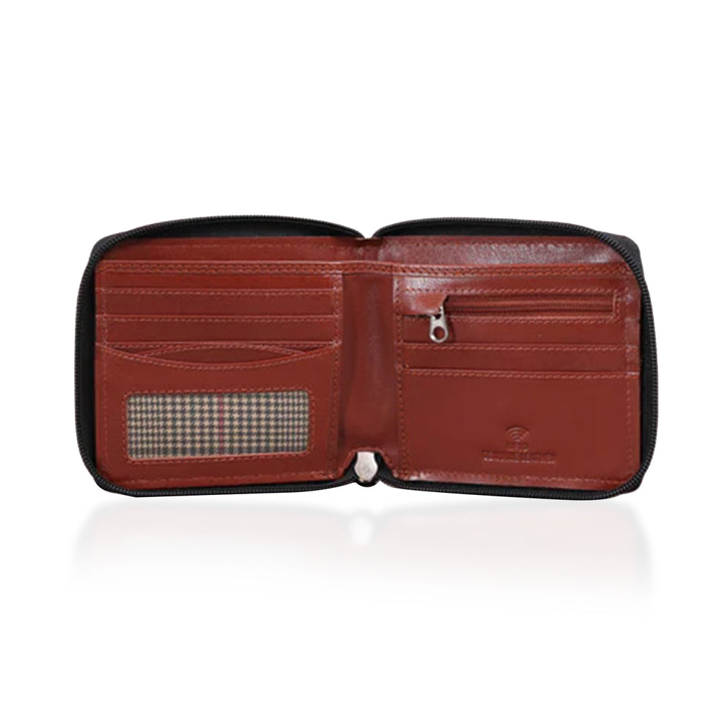 Genuine Leather RFID Wallet with Protective Zipper - Black_8077114_4