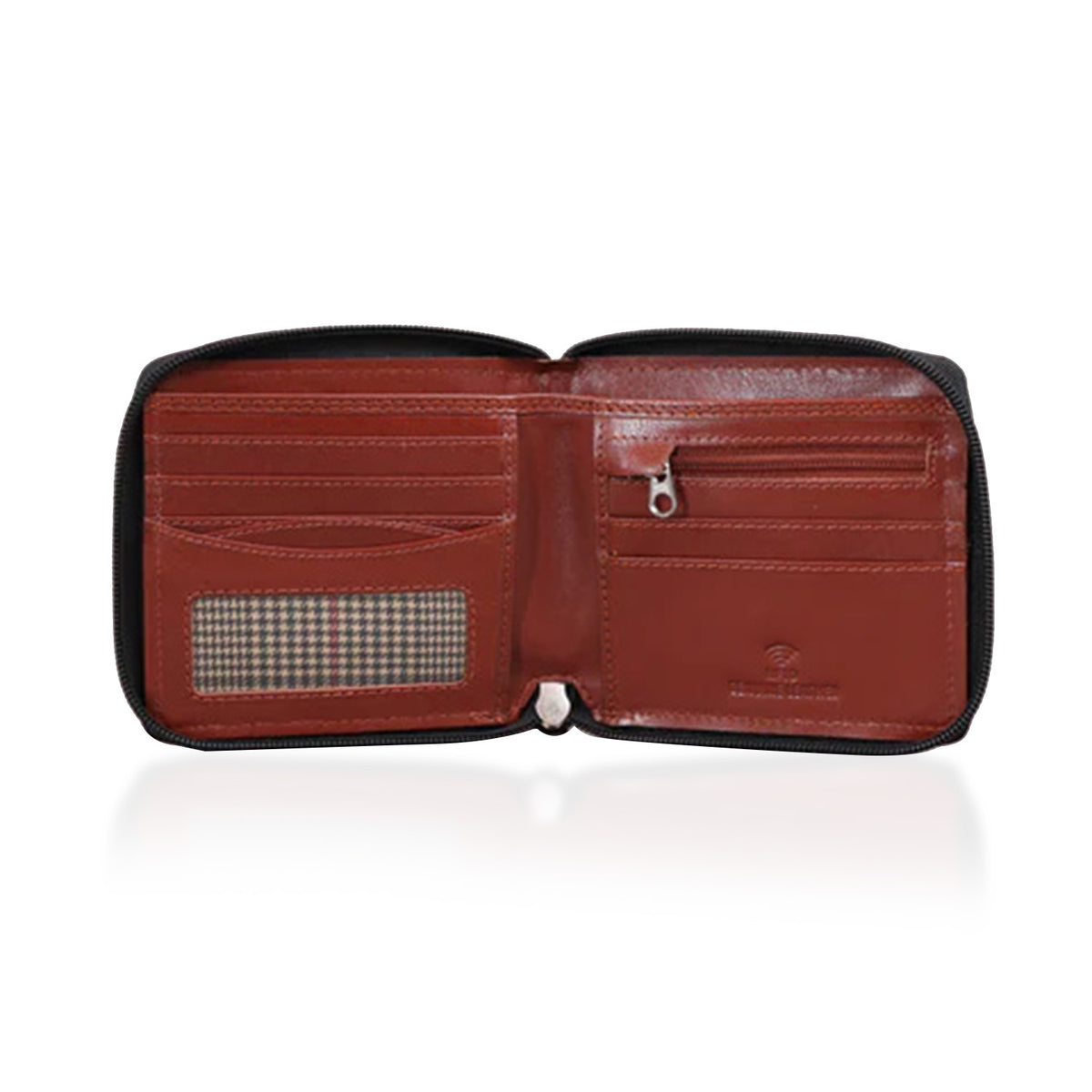 Genuine Leather RFID Wallet with Protective Zipper - Black V32521275 4