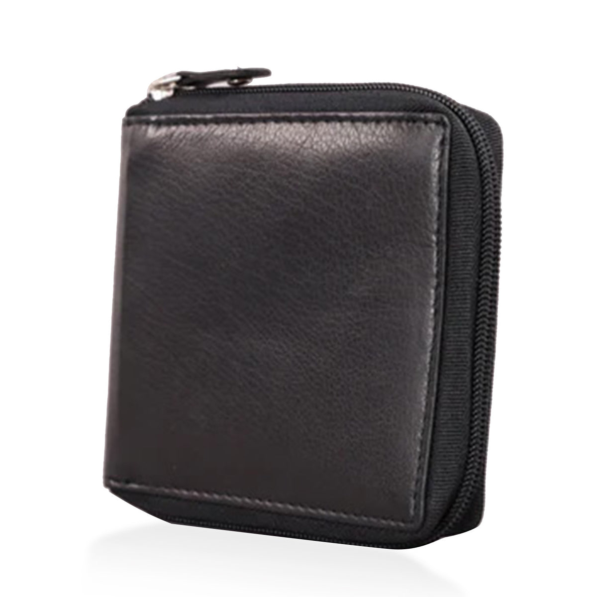 Genuine Leather RFID Wallet with Protective Zipper - Black V32521275 5