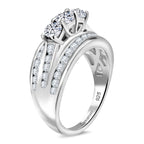 Luxuriant Diamond Lab Grown Diamond (SI-G/H) Trilogy Ring in Rhodium Overlay Sterling Silver 1.25 Ct._8077231_3