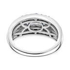 Luxuriant Diamond Lab Grown Diamond (SI-G/H) Trilogy Ring in Rhodium Overlay Sterling Silver 1.25 Ct._8077231_4
