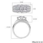 Luxuriant Diamond Lab Grown Diamond (SI-G/H) Trilogy Ring in Rhodium Overlay Sterling Silver 1.25 Ct._8077231_5