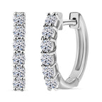 Luxuriant Lab Grown Diamond (SI/GH) Hoop Earrings in Rhodium Overlay Sterling Silver 0.50 Ct._8077495