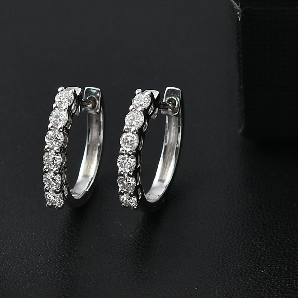 Luxuriant Lab Grown Diamond (SI/GH) Hoop Earrings in Rhodium Overlay Sterling Silver 0.50 Ct._8077495_1