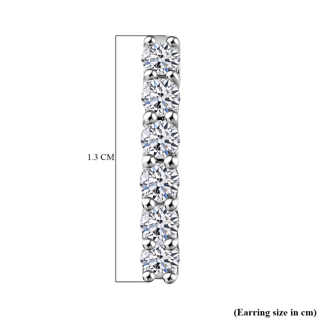 Luxuriant Lab Grown Diamond (SI/GH) Hoop Earrings in Rhodium Overlay Sterling Silver 0.50 Ct._8077495_4