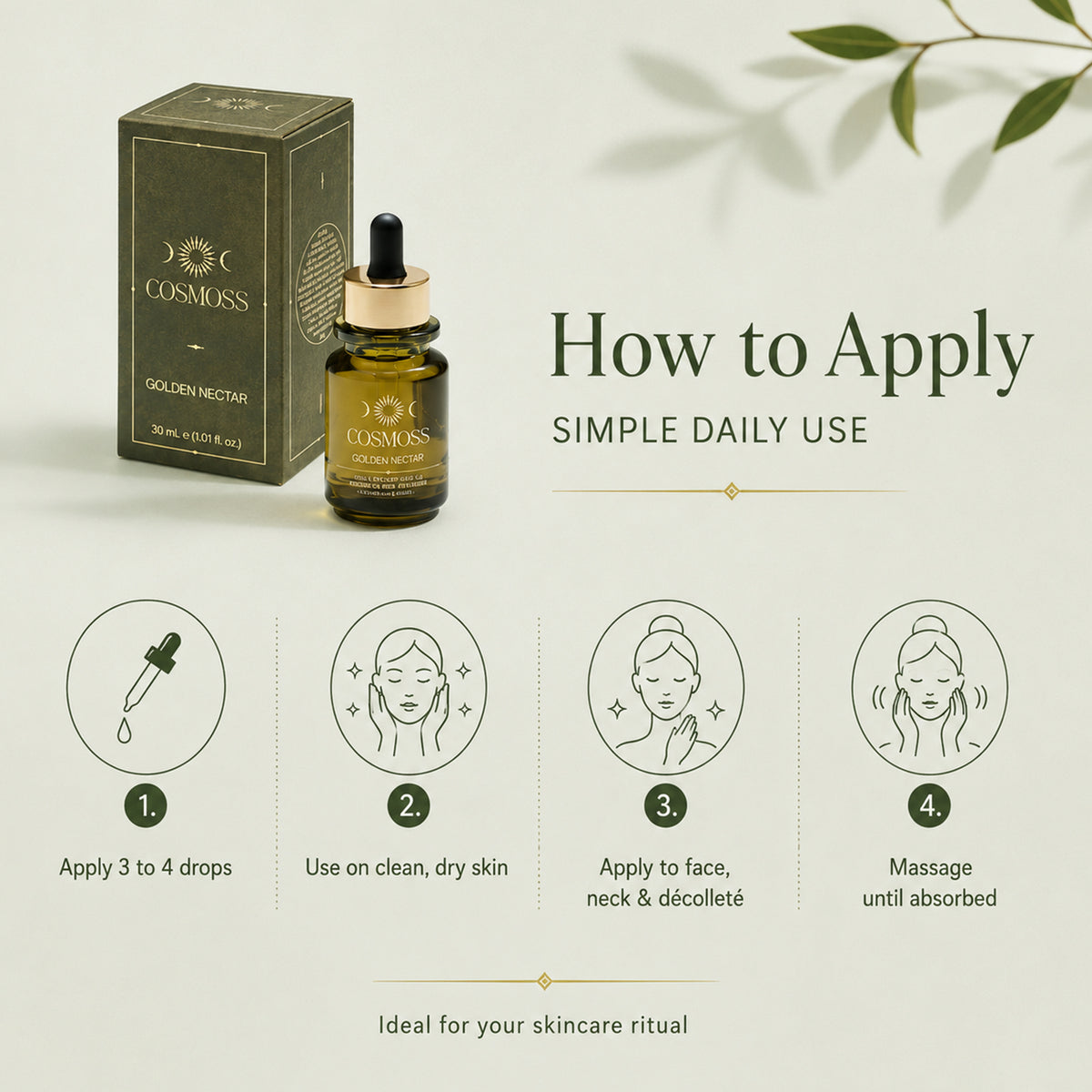 COSMOSS by Kate Moss: Golden Nectar Multi Use Face Oil - 30ml 8081812 3
