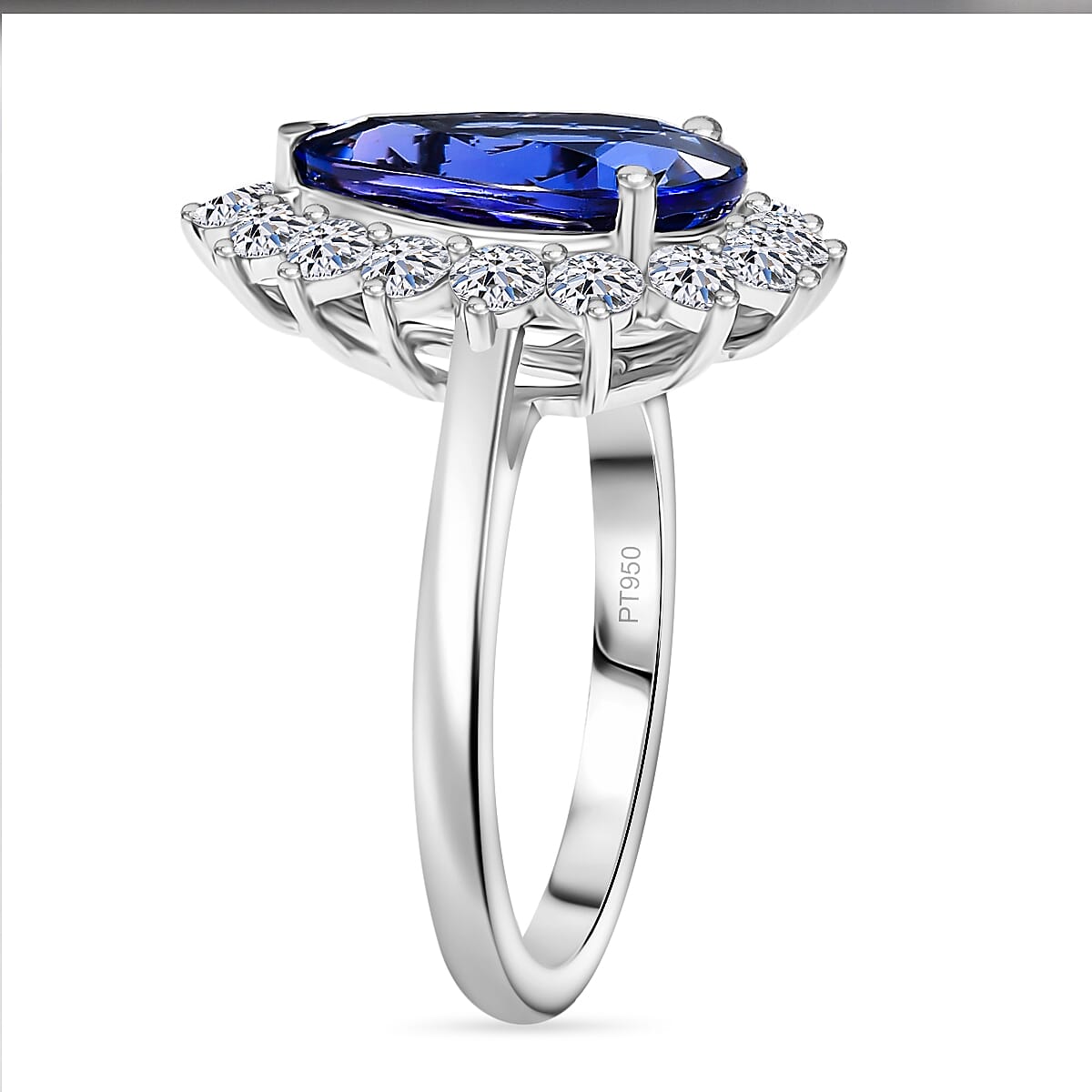 LUXURIANT 950 Platinum AAAA Tanzanite and Lab Grown Diamond (VS-E/F) Solitaire Ring 4.71 Ct. Platinum Wt. 5.40 Gms. 8082681 4