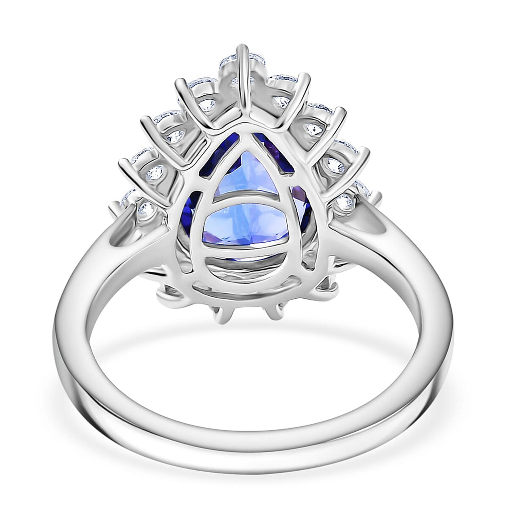 950 Platinum AAAA Tanzanite & Lab Grown Diamond (VS-EF) Solitaire Ring 4.81 Ct, Platinum Wt. 5.40 Gms.