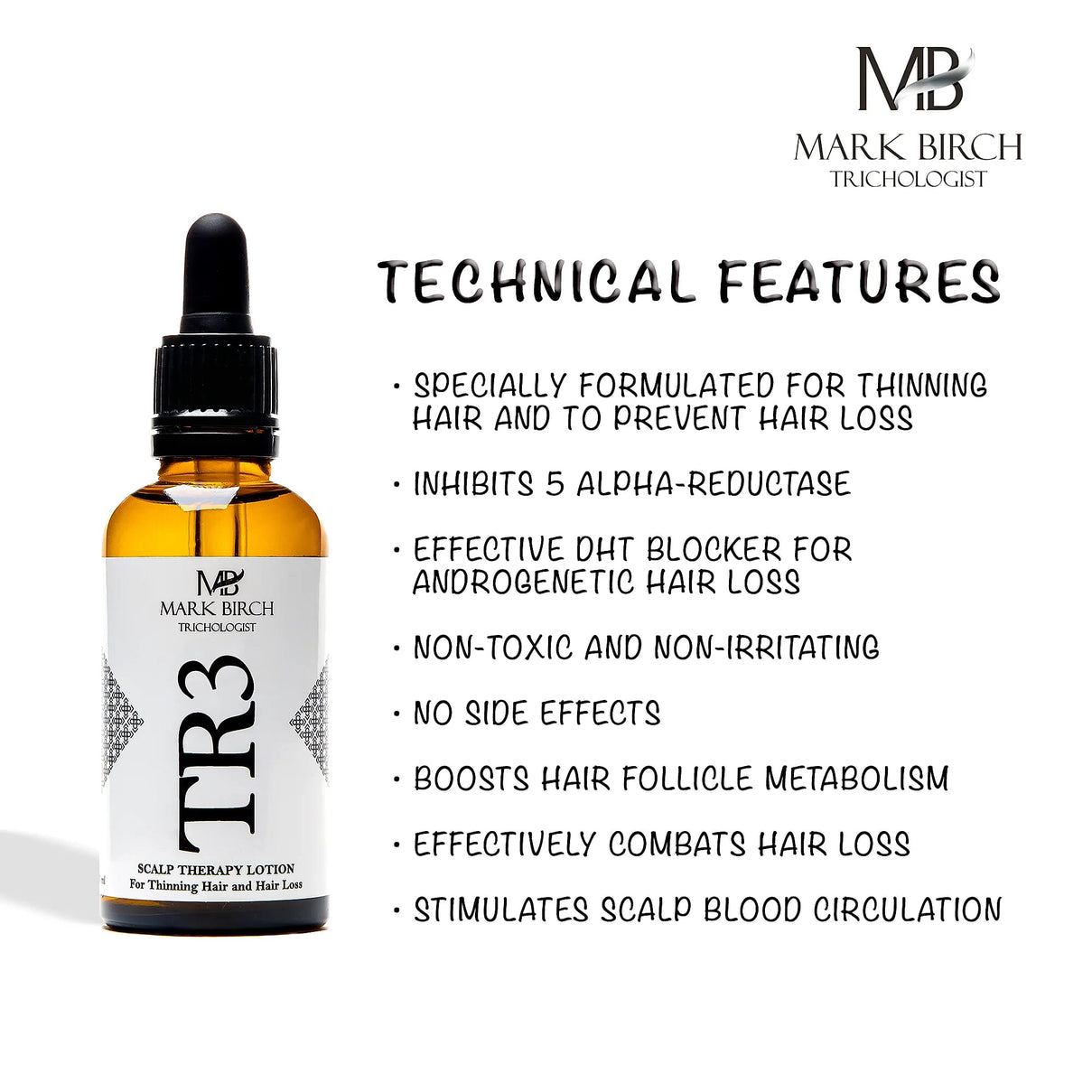 Mark Birch TR3 Double Strength Scalp Therapy Lotion - 50ml 8082696 6