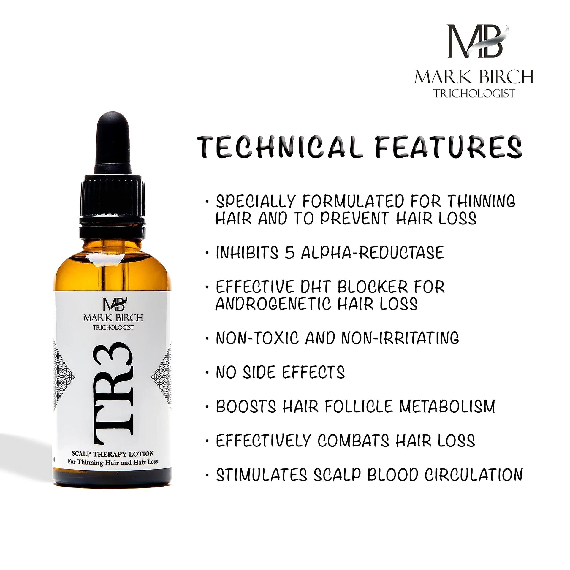 Mark Birch TR3 Double Strength Scalp Therapy Lotion - 50ml 8082696 6