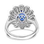 Natural Kashmir Kyanite & White Zircon Cluster Ring in Rhodium Overlay Sterling Silver 3.77 Ct._8083196_4