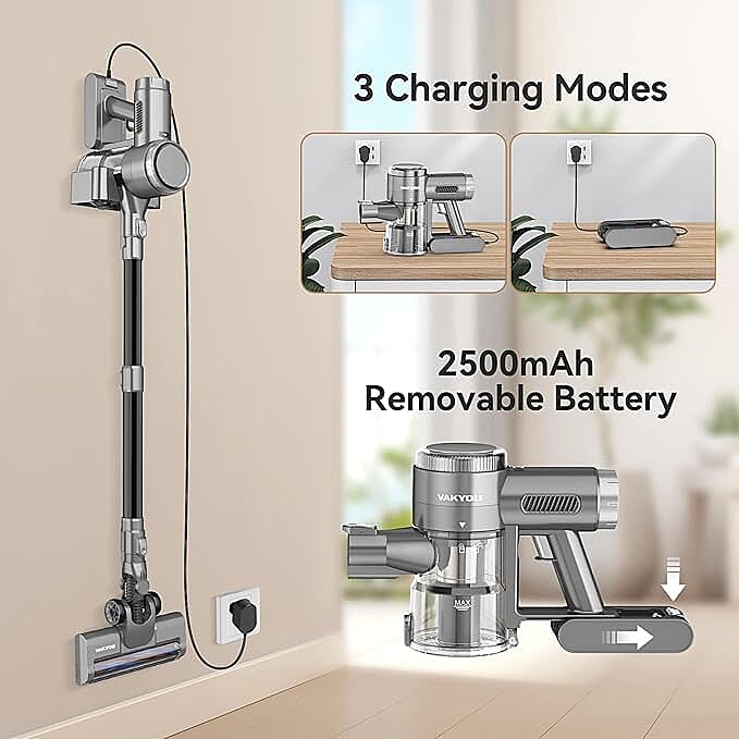 VAKYOU PRO Cordless Vacuum Cleaner, 33Kpa Brushless Motor Stick Vacuum with LED Screen 8083298 3