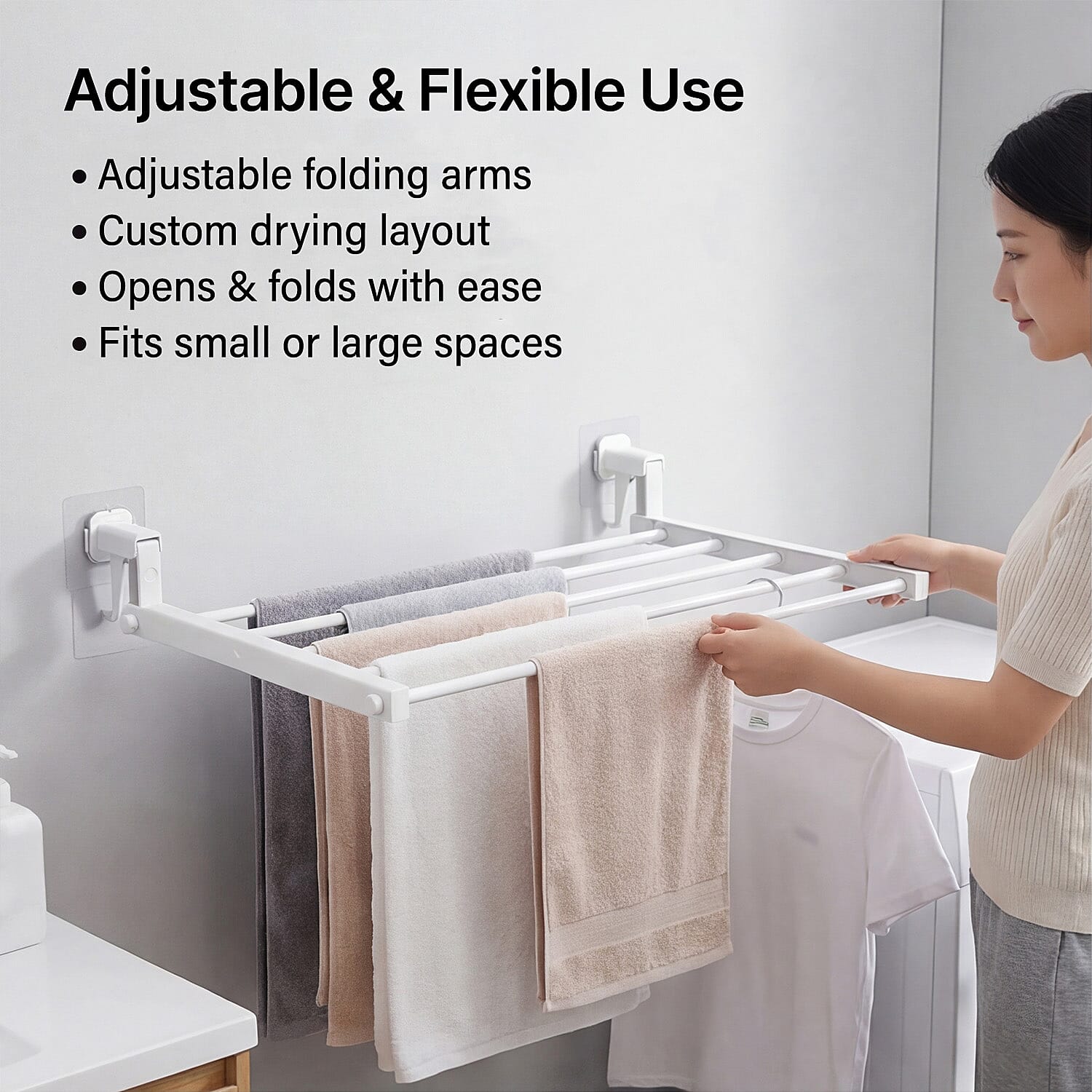 Dry Buddy – Foldable Wall Mount Laundry Rack 8083750 3