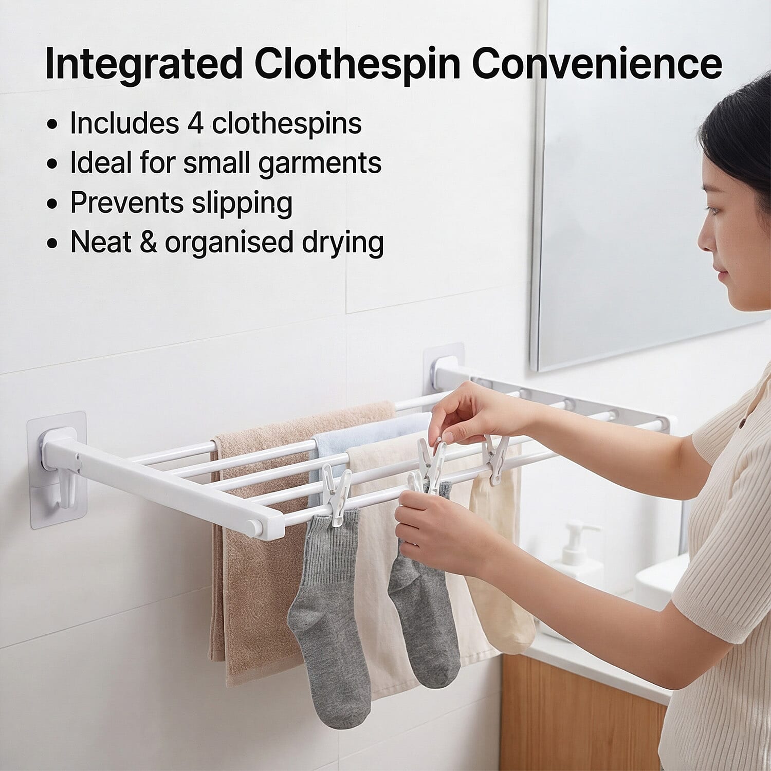 Dry Buddy – Foldable Wall Mount Laundry Rack 8083750 5