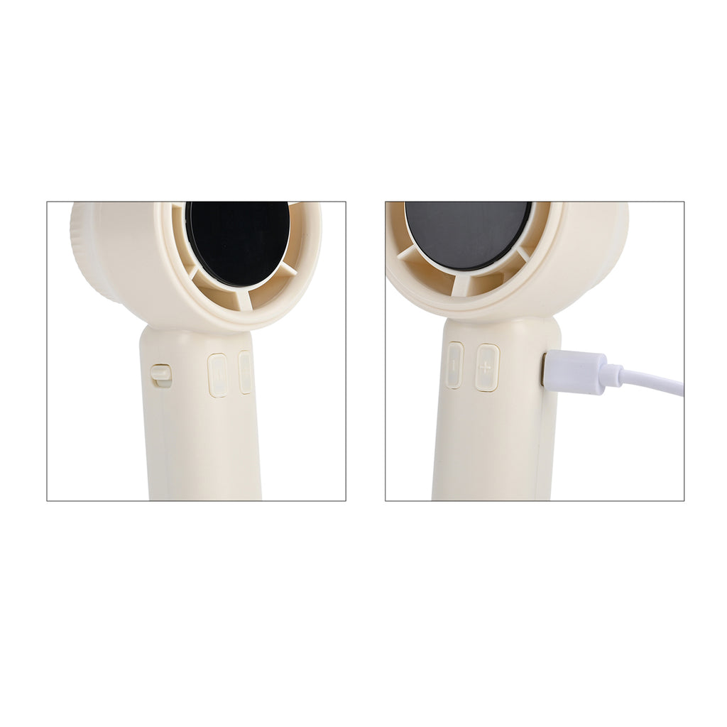 100 Speed Handheld Fan with Digital Display - Up to 7 hr Runtime USB-C Rechargeable Mini Fan - White_8083760_7