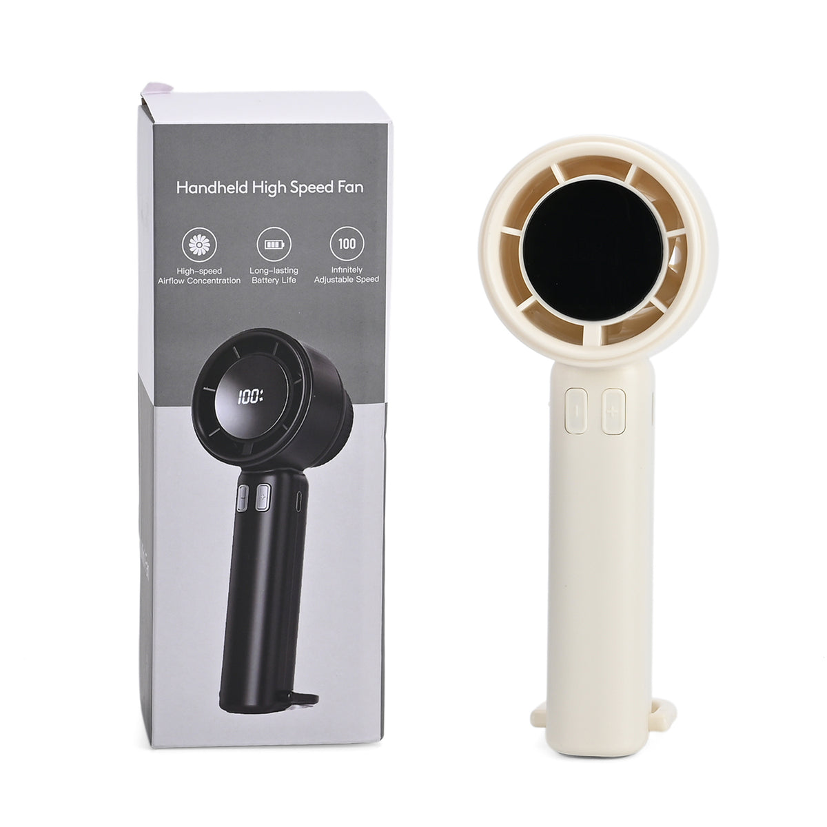 Rechargeable High-Speed Mini Fan with Digital Display and USB-C - White V32699266 9