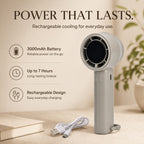 100 Speed Handheld Fan with Digital Display - Up to 7 hr Run time USB-C Rechargeable Mini Fan - Grey_8083761_2