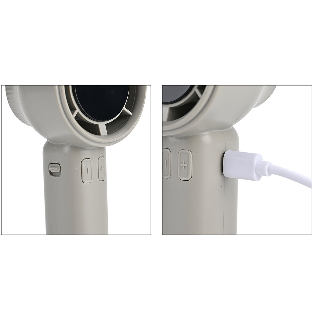 100 Speed Handheld Fan with Digital Display - Up to 7 hr Run time USB-C Rechargeable Mini Fan - Grey_8083761_6
