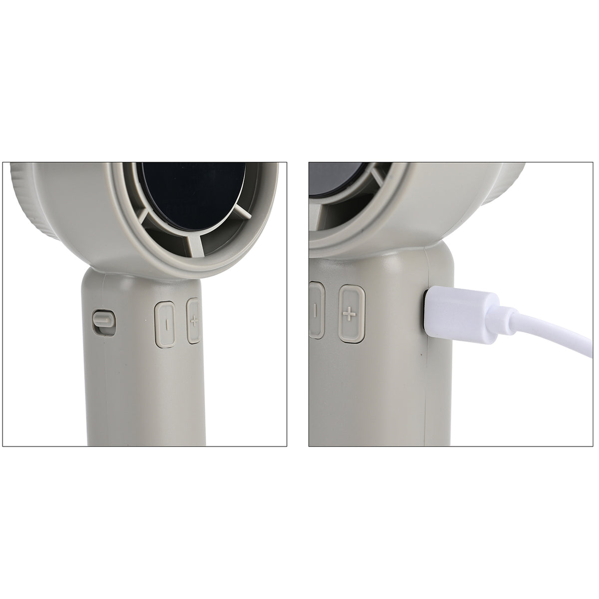 Rechargeable High-Speed Mini Fan with Digital Display and USB-C - Grey V32602730 7