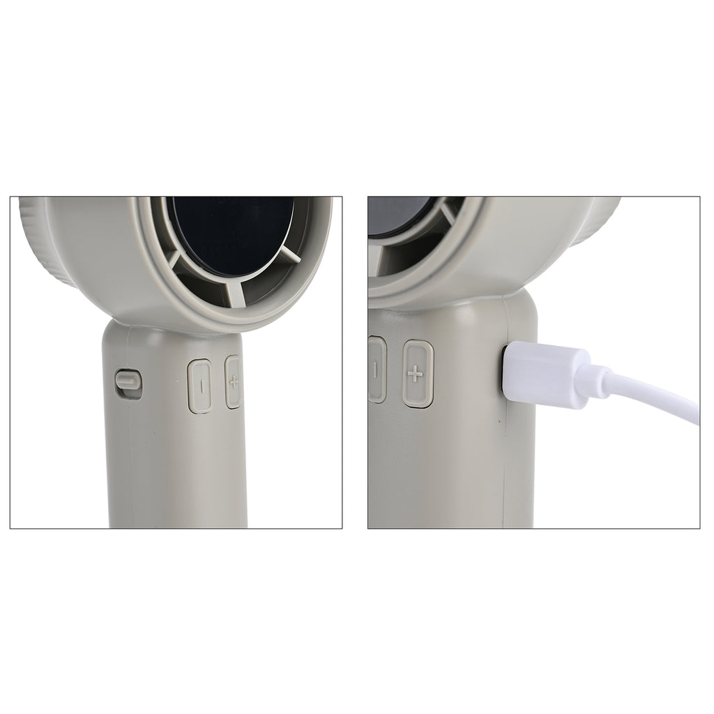 100 Speed Handheld Fan with Digital Display - Up to 7 hr Run time USB-C Rechargeable Mini Fan - Grey_8083761_7