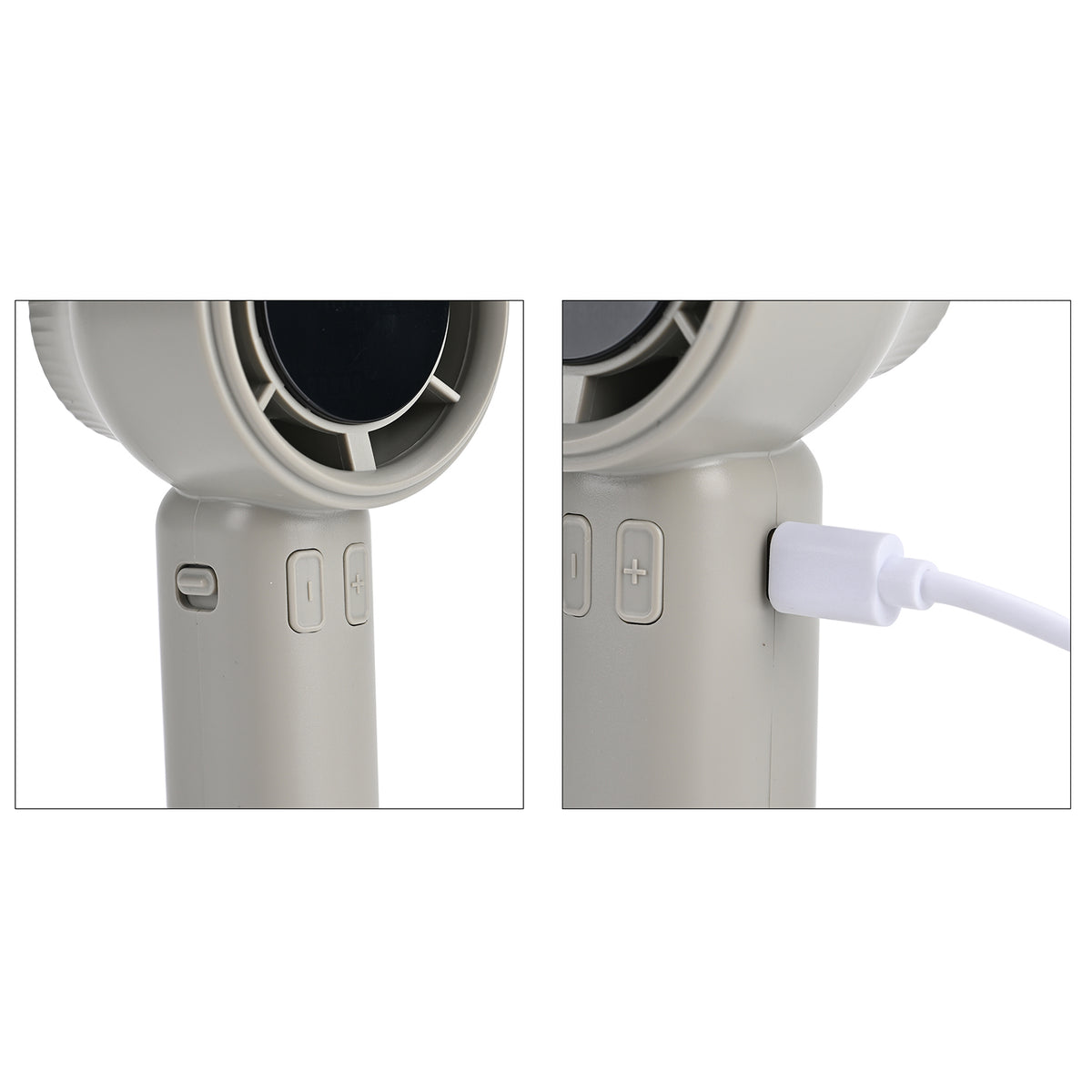 Rechargeable High-Speed Mini Fan with Digital Display and USB-C - Grey V32602730 8
