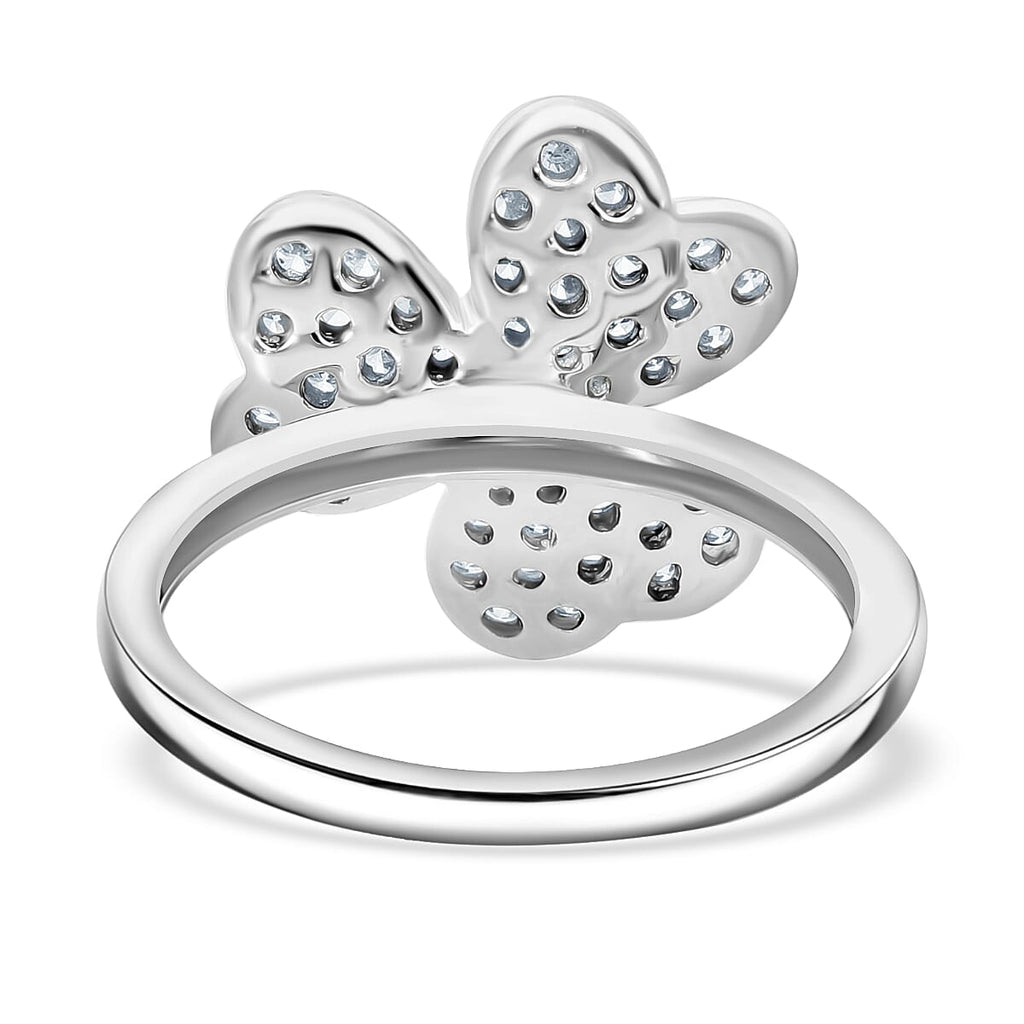 Designer Inspired- Luxuriant Diamond Lab Grown Diamond (SI-G/H) Ring in Platinum Overlay Sterling Silver 1.00 Ct._8083825_3