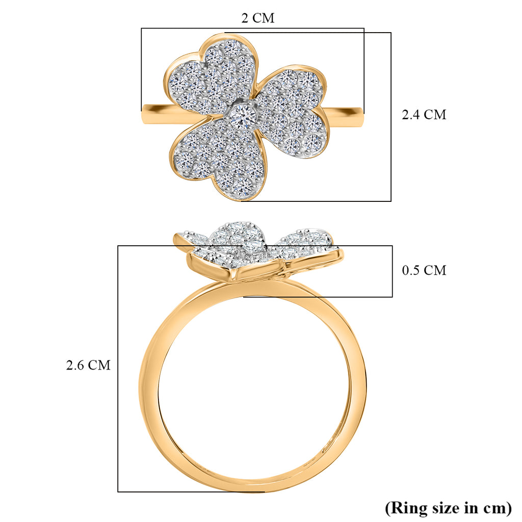 Designer Inspired- Luxuriant Diamond Lab Grown Diamond (SI/G-H) Ring in Vermeil Yellow Gold Plated Sterling Silver 1.03 Ct._8083834_4