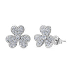 Designer Inspired - Luxuriant Lab Grown Diamond (SI/GH) Floral Earring with Push Back in Platinum Overlay Sterling Silver 0.75 Ct._8083910