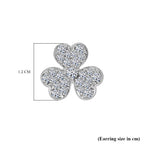Designer Inspired - Luxuriant Lab Grown Diamond (SI/GH) Floral Earring with Push Back in Platinum Overlay Sterling Silver 0.75 Ct._8083910_3