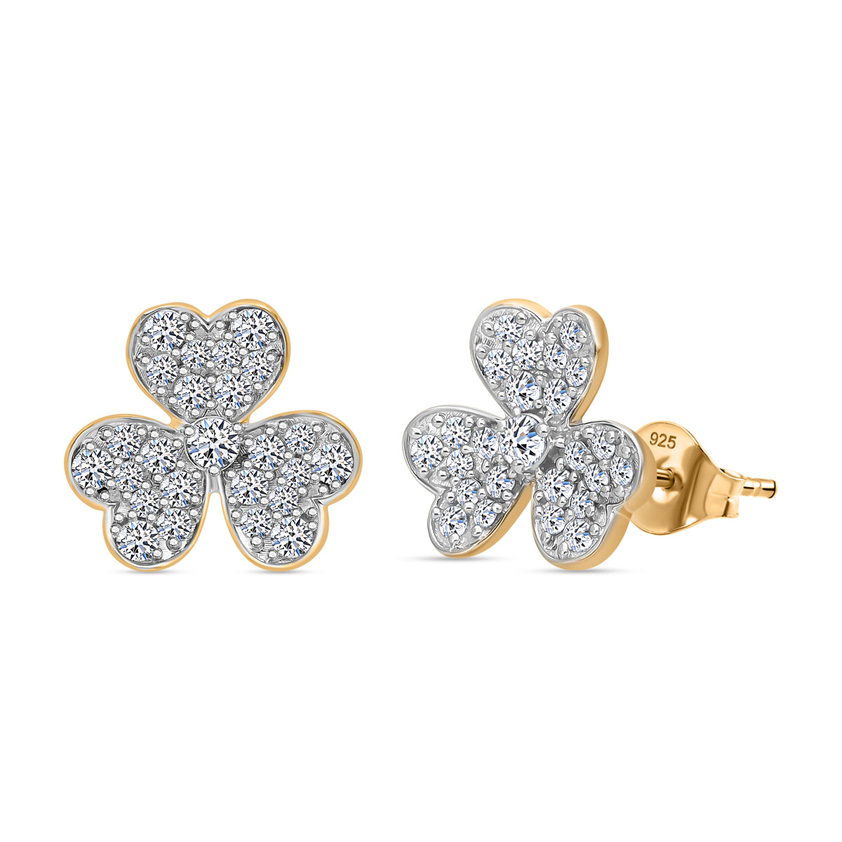 LUXURIANT 0.75 Ct. Lab Grown Diamond  Earring in Vermeil Yellow Gold Plated Sterling Silver 8083911 0