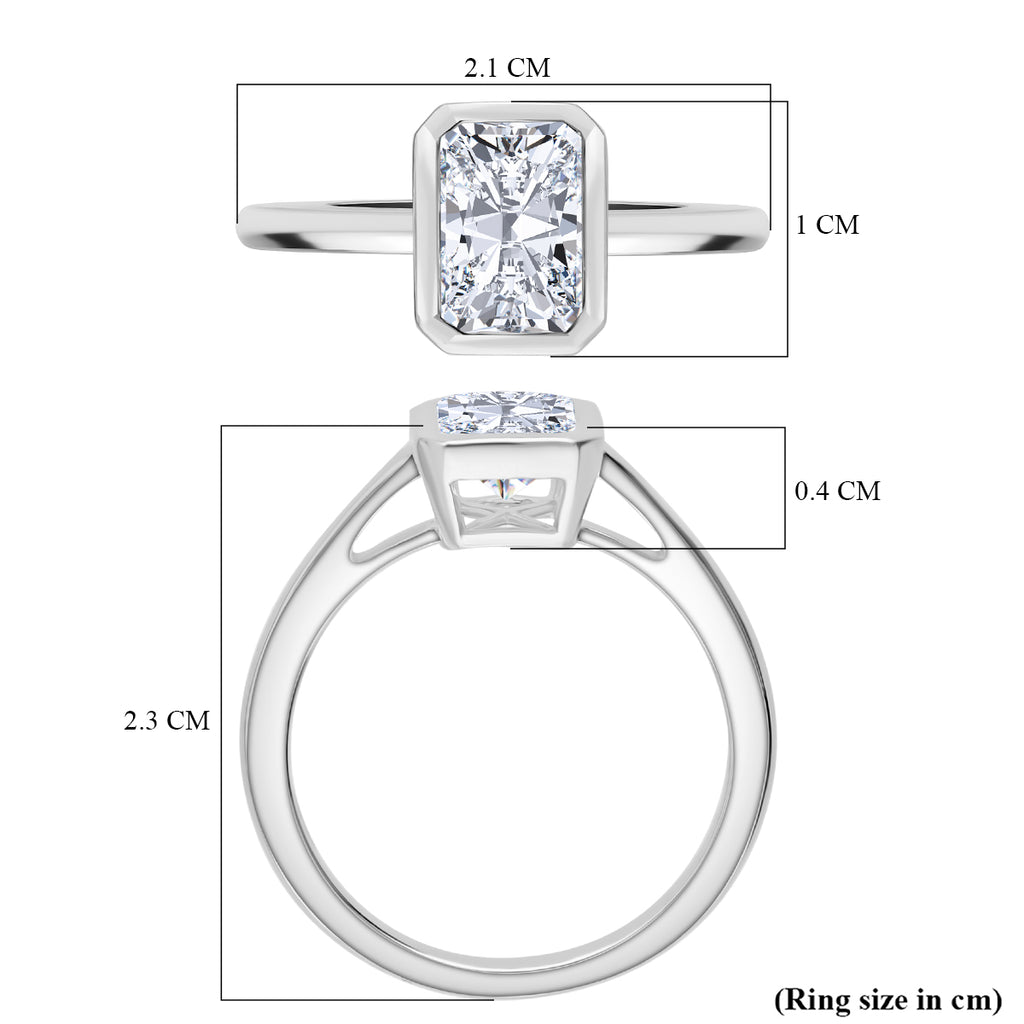 Brithday Deal Launch - Luxuriant 950 Platinum IGI Certified (VS/EF) Lab Grown Diamond Emerald-Cut Solitaire Ring 1.55 Ct, Platinum Wt. 4.56 Gms._8083925_4