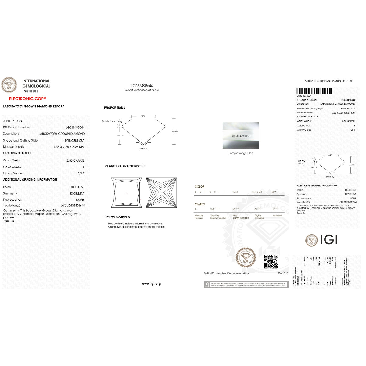 LUXURIANT 3.30 Ct. Princess Cut Lab Grown Diamond Ring in 950 Platinum IGI Certified 8083940 6