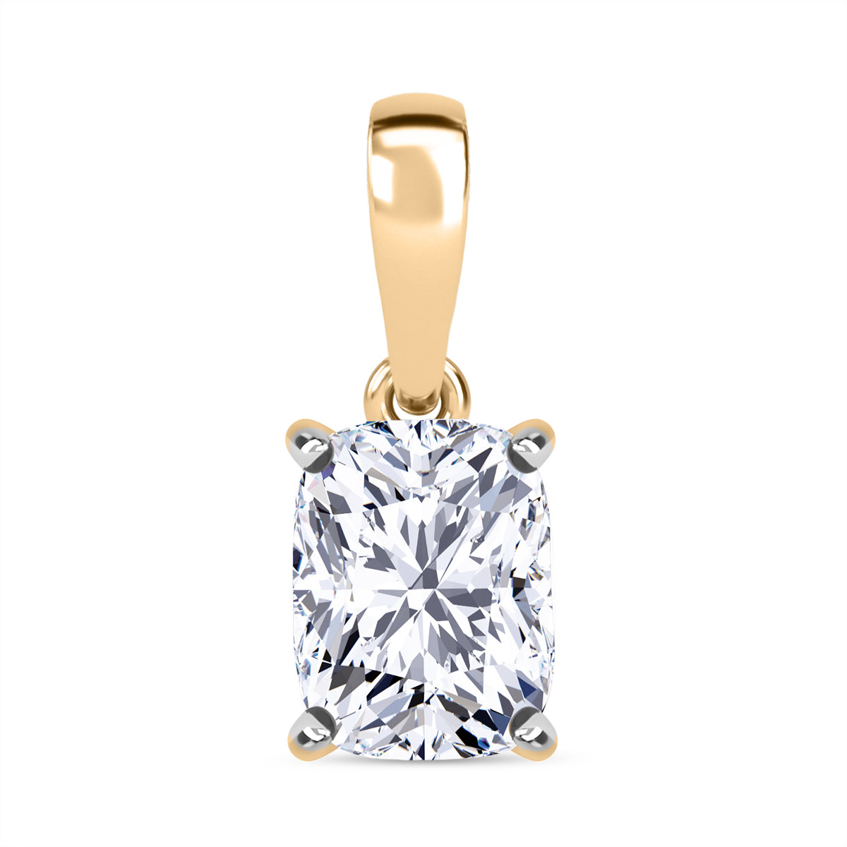LUXURIANT 1 Ct. Cushion-Cut Lab Grown Diamond Solitaire Pendant in 9K Yellow Gold IGI Certified 8083988 0